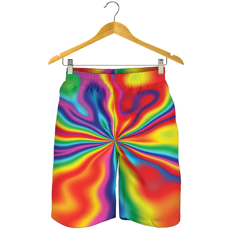 Calções de praia para homens com estampa 3D colorida, calça curta para amantes gays arco-íris, calções de gelo havaianos, verão