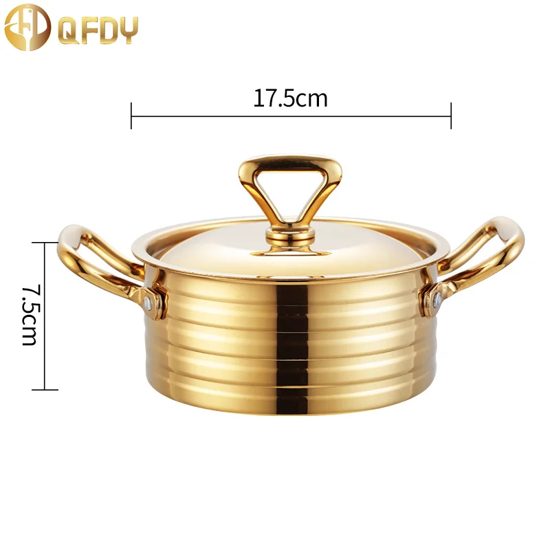 304 Three-layer steel small hot pot household commercial self-help one pot induction cooker gas stove universal