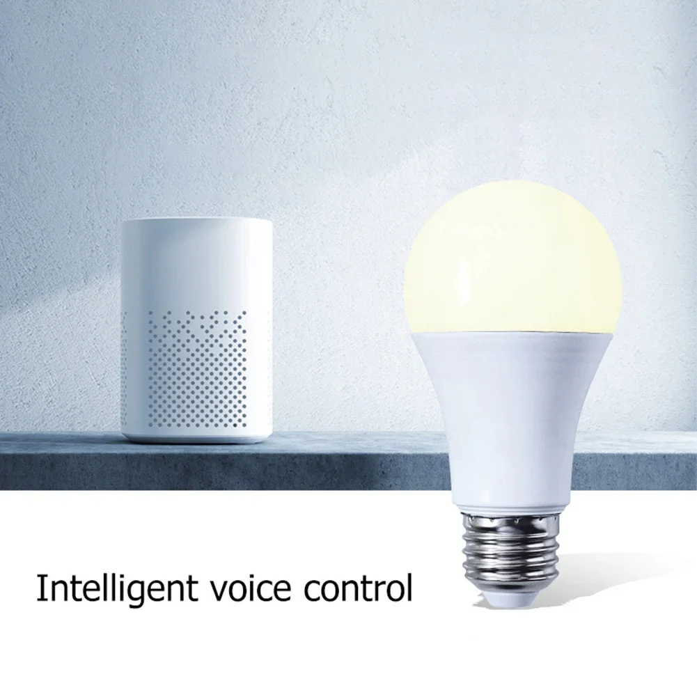 E27 LED RGB Smart Bulb Dimmable Voice Control for Google Home Alexa. Phone APP Control for Smart Speaker.