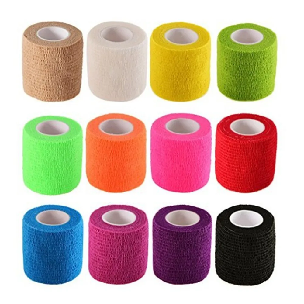 6/12PCS Gaze Verband Selbst-klebe Atmungsaktive Elastische Bandagen für Nagel Tattoo Kunst Sport Befestigung Finger Handgelenk bein