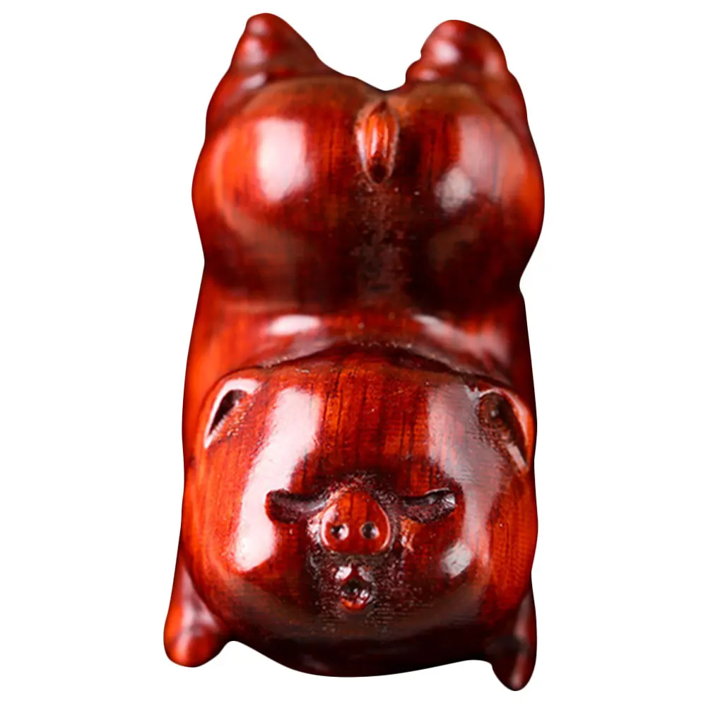 

Retro Wooden Pig Pendants Delicate Ethnic Home nament Vintage Keychain Wood Crafts Hanging Charms Sewing Accessories