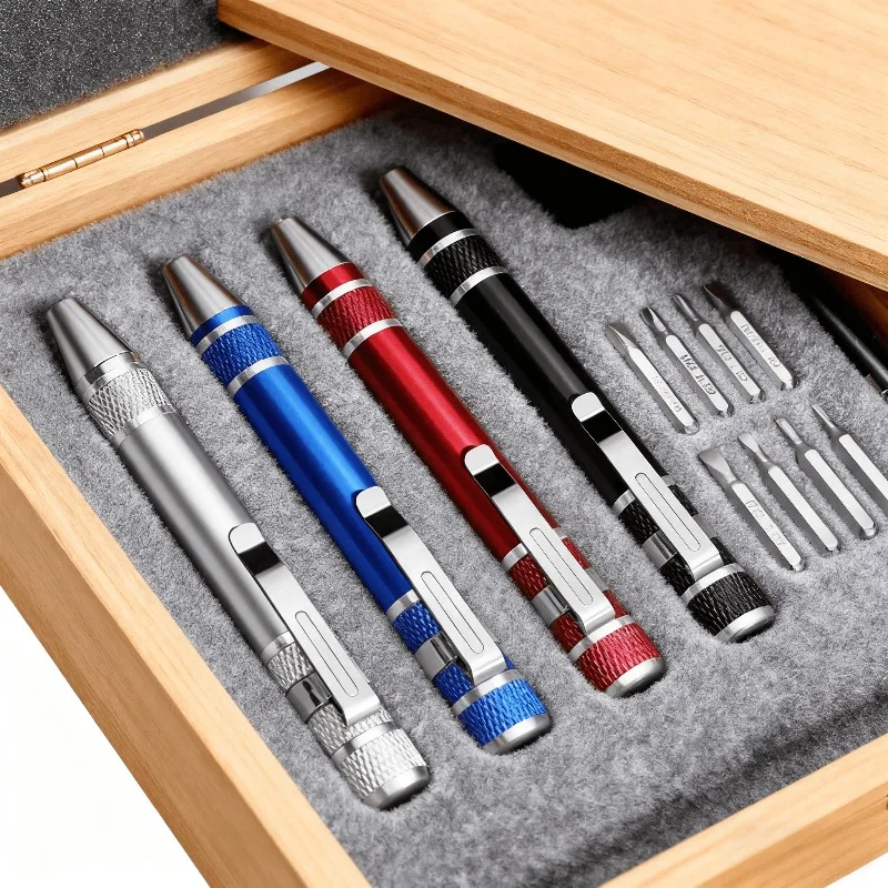 Portable 8 In 1 Aluminum Alloy Screwdriver Pen - Changeable Magnetic Bits For Easy Repairs & Disassembly Repair Tools