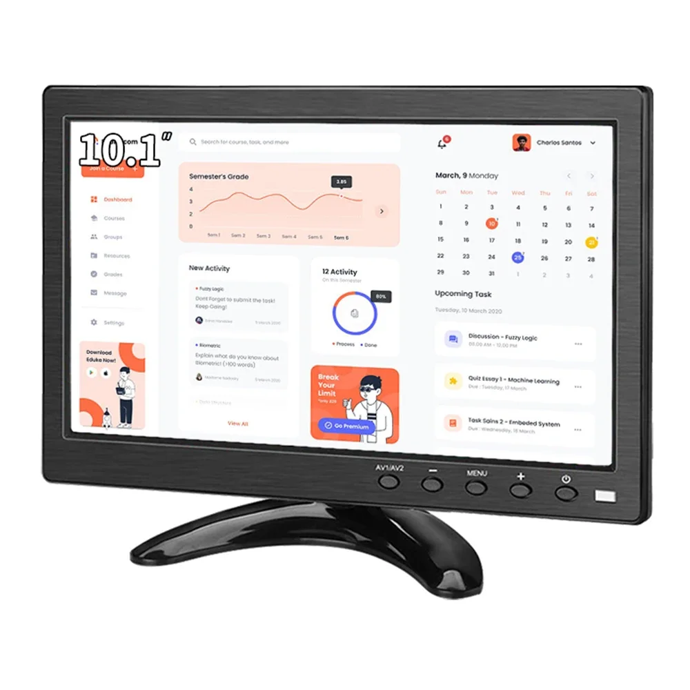 10,1-дюймовый монитор для настольного ПК, ТВ-дисплей с дистанционным управлением, ЖК-экран 1366*768, HDMI, VGA, AV-порт для камеры видеонаблюдения 10,1-дюймовый монитор для настольного ПК, ТВ-дисплей с дистанционным управлением, ЖК-экран 1366*768, HDMI, VGA, AV-порт для камеры видеонаблюдения