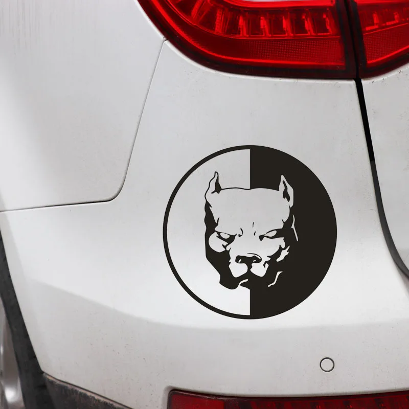 Bulldog Car Stickers Reflective Decals Funny Waterproof Pitbull Dog Car Vinyl Decals Decoration for Fuel Tank Cap 12cmx12cm