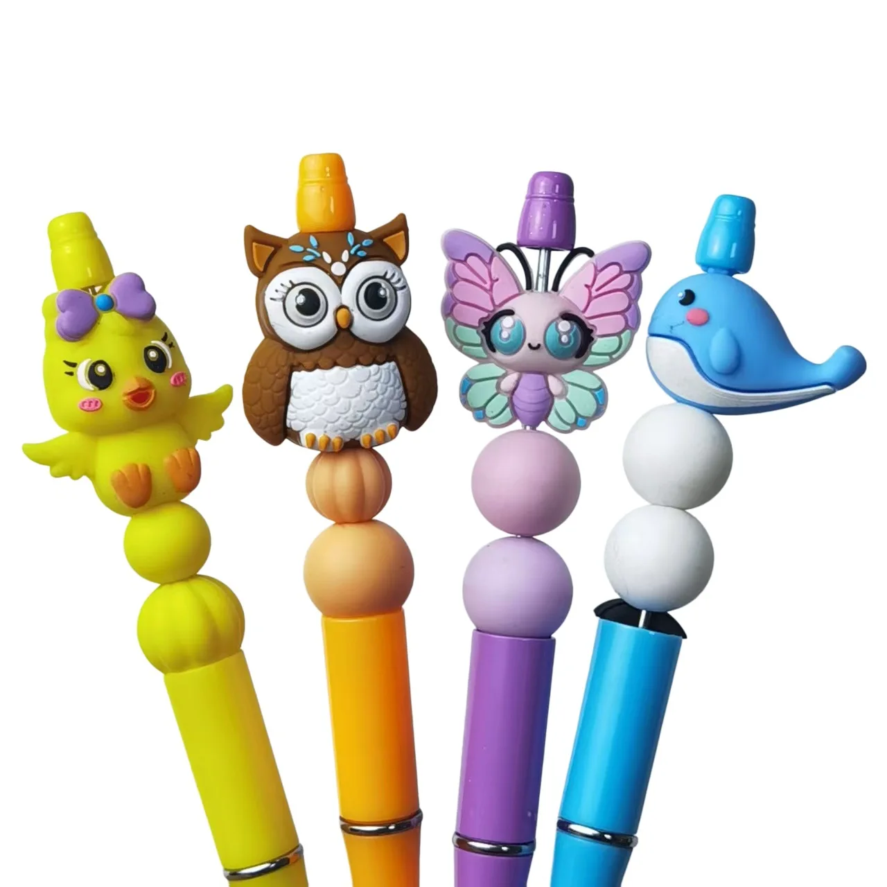 10PCS 3D New Animal Silicone Focal Beads BPA Free Baby Beads DIY Pacifier Chain Pen Making Keychain Jewelry Accessories