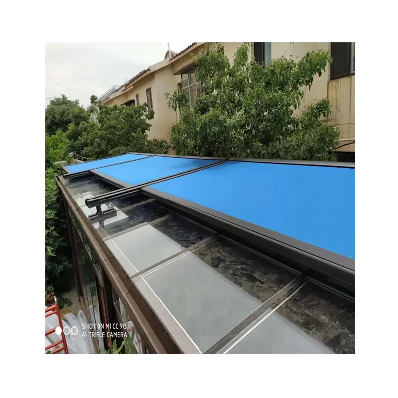 House Roof Awning Canopy Retractable Skylight Aluminium Awning Electric Glass Aluminum Pergola Customized Sizes Hot Sale Outdoor