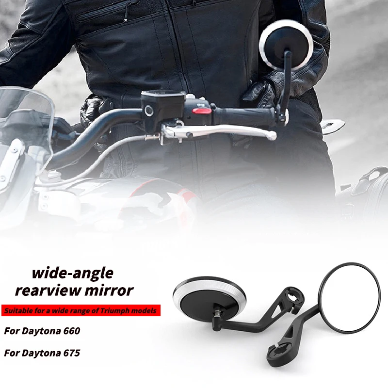 

Motorcycle CNC Handlebar Handle Bar Rearview Side Mirrors Bar End Mirror Kit For Street Trident 660 Bobber T120 Daytona 660 675