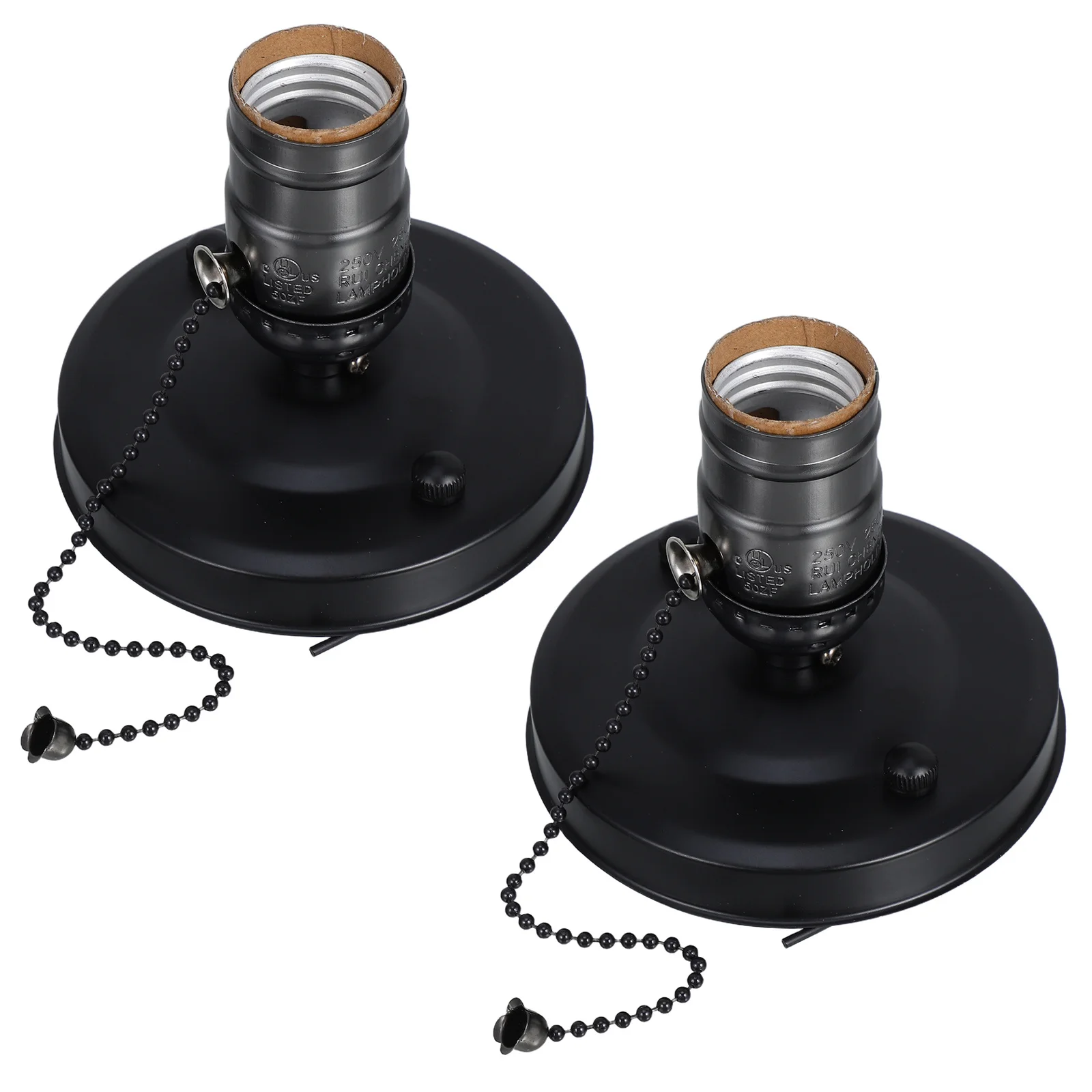 

2 шт., винтажный цоколь для лампы E27, винтовой переключатель-цепочка, ретро настенный потолочный светильник, держатель для светильника, аксессуары для освещения «сделай сам», держатель лампы