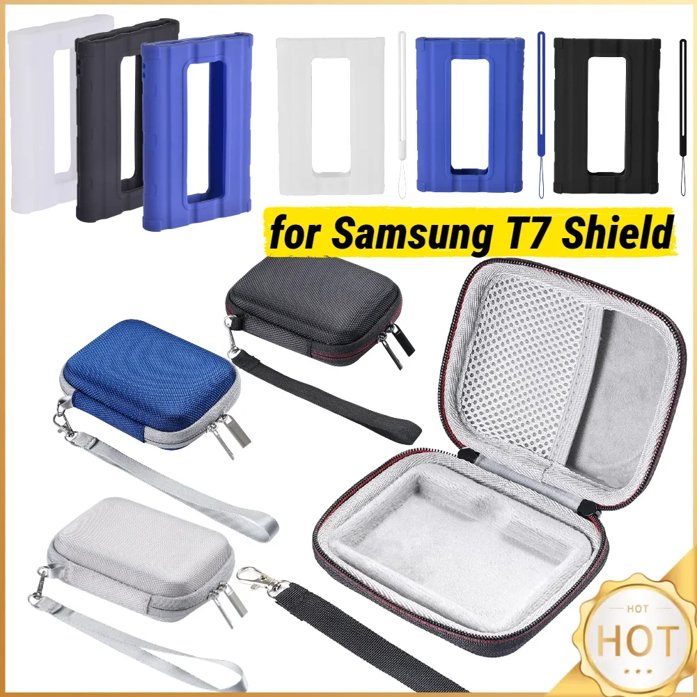 

Silicone Case SSD Shell Sleeve Waterproof Protector Skin Anti-fall with Lanyard for Samsung T7 Shield Portable Solid State Drive