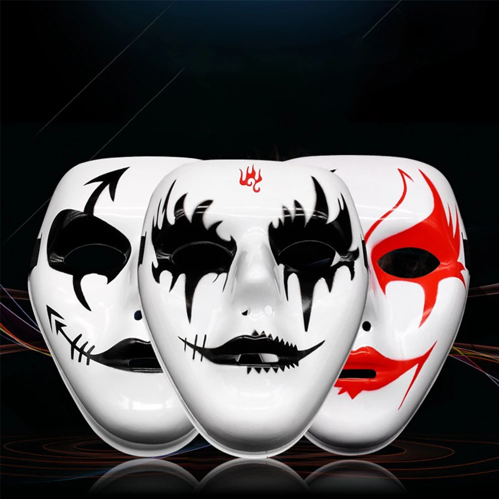 Men Women Hip Hop Adult Mask Ghost Adult Horror Mask Halloween Props Costumes Accessories Full Face Mask