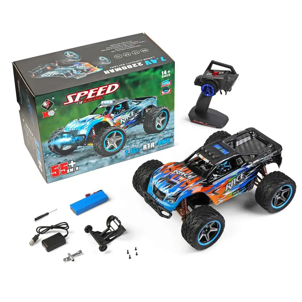 Wltoys 104019 1:10 2.4G 55 KM/H High Speed Racing RC Car 4WD duży stop elektryczny pilot Crawler samochodzik zabawka dla dorosłych chłopiec