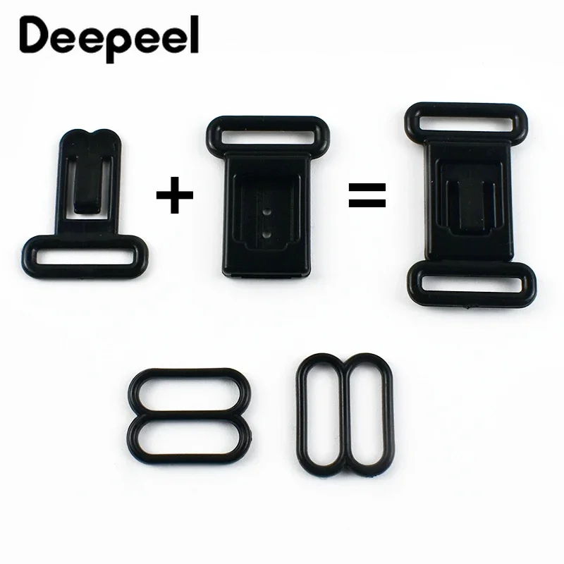 20/50/100Sets 12.5mm Plastic Buckle Bra Strap Extender Buckles for Underwear Bikini Bow Tie Adjuster Clip Clasp DIY Accessories