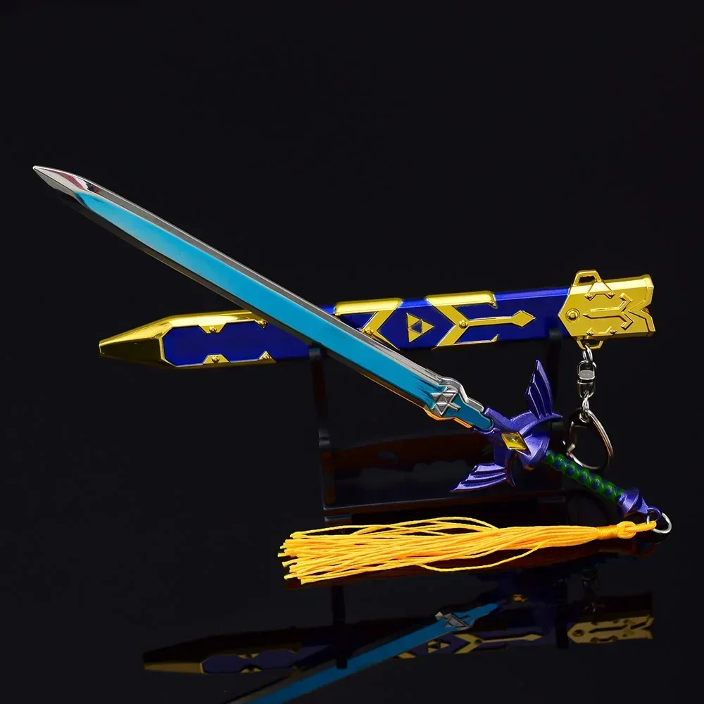 Porte-clés de jeu animé The Legend of Zeld, 22cm, Version d'essai final, épées Katana, modèle d'armes, figurines d'action en métal, jouets cadeaux pour enfants