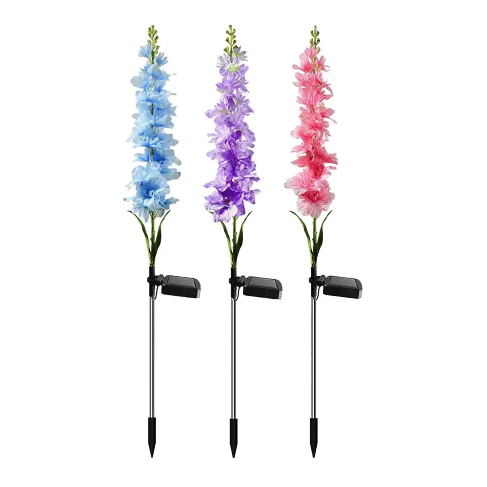 Durable Solar Garden Stakes Outdoor Flower Light, Waterproof Delphinium Garden Light for Yard Patio Pathway Decoration