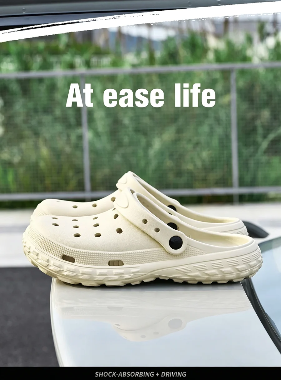 Herren-Sandalen mit zwei Riemen, perforiertem EVA-Material und dicken Sohlen – bequem und ideal zum Autofahren, auch für Paare geeignet, für den Außenbereich – Detail 8