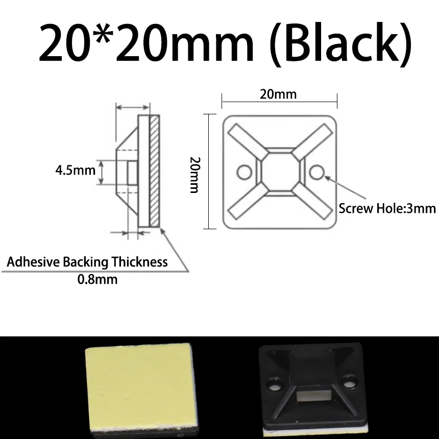 Variant: 50Pcs 20x20 Black