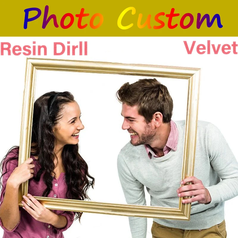 Resin Velvet Photo Customized Diamond Painting Home Mural Kit Wall Sticker 5D Cross Stitch Full Square Kit DIY Mosaic Embroidery