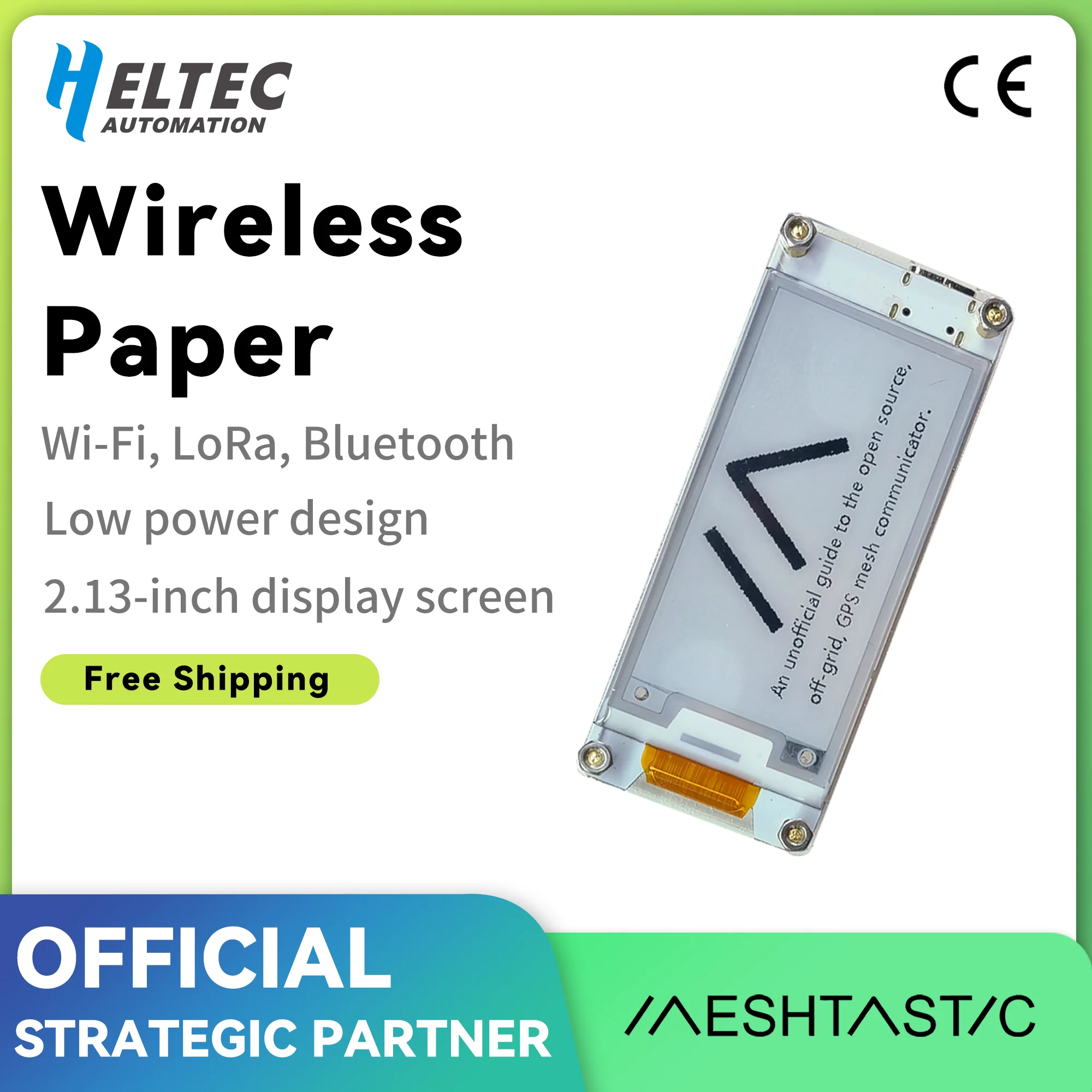 

﻿Heltec Wireless Paper Eink Display ESP32 LoRa Meshtastic Smart Price Tag Electronic Shelf Label via Bluebooth SX1262 LoRa WiFi