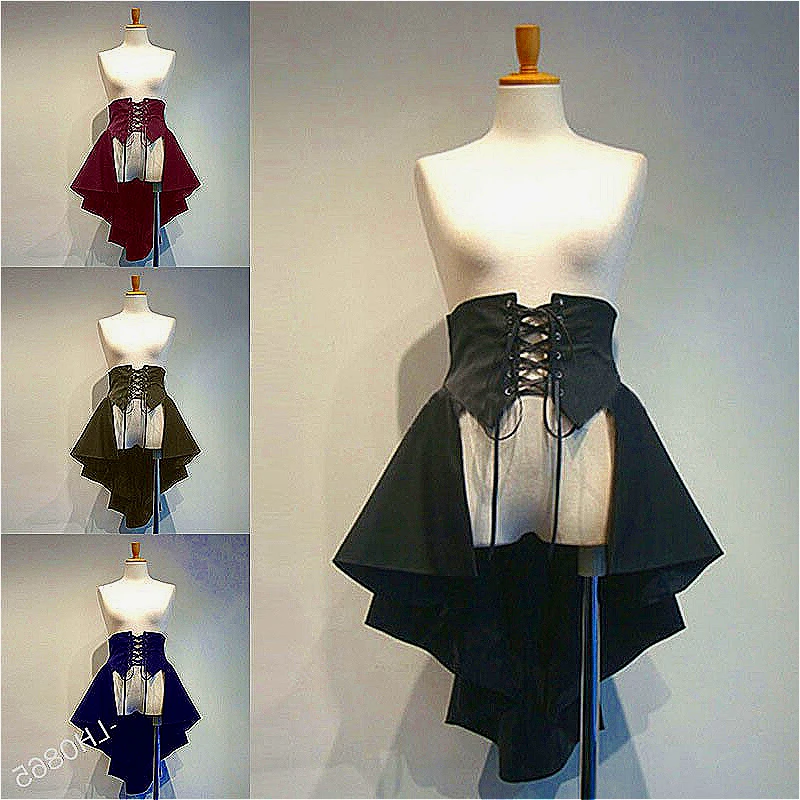 Costume di Halloween con gonna irregolare con fasciatura in vita punk gotico da donna Lolita Girl