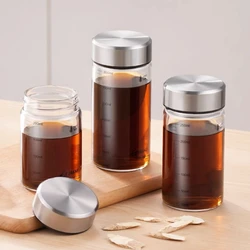 GIANXI Coffee Glass Cup Outdoor Mini Transparent Vacuum Airtight Cups Milk Cola Juice Storage Jar Kitchen Accessories