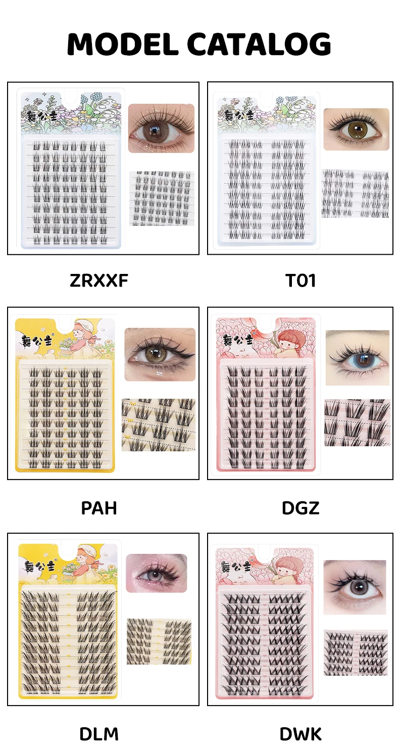 10-reihige einzelne Wimpern zum Selbermachen zu Hause, Wimpernverlängerungs-Cluster, Großhandel mit natürlichen Make-up-Wimpern – Detail 7