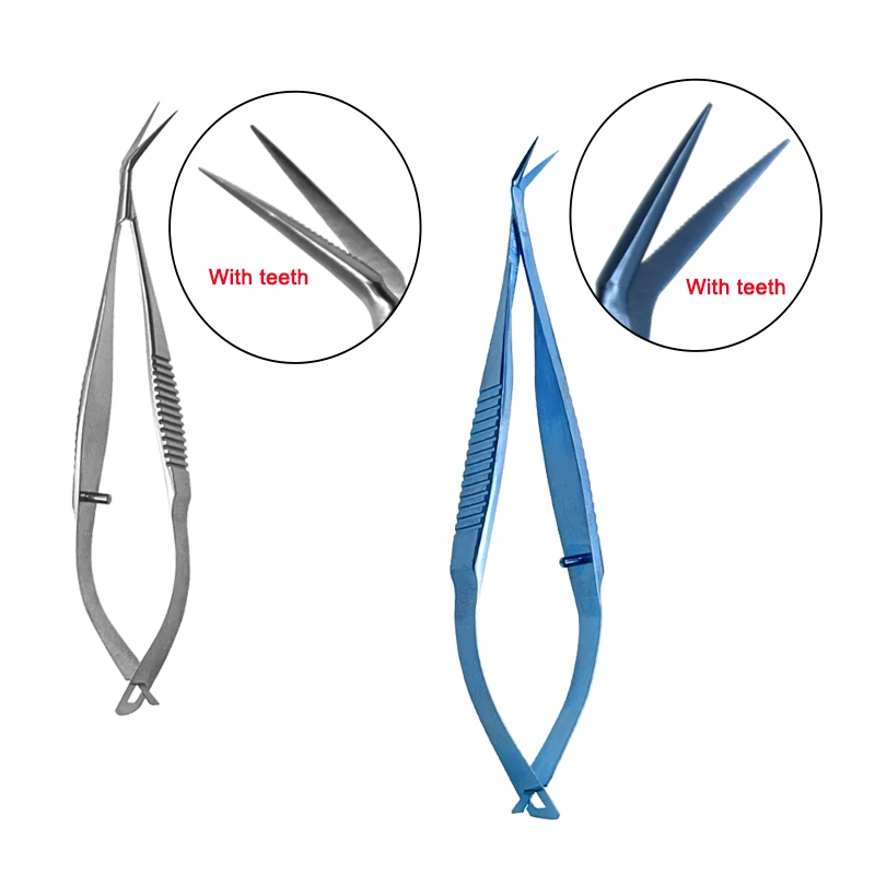 

GREATLH Ophthalmic IOL Scissors IOL Lens Cutter Scissors with Teeth Eye Micro Scissors Surgery Ophthalmic Instruments