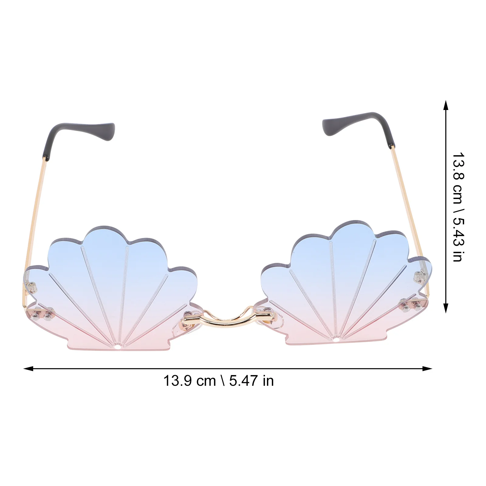 

Seashell Sunglasses Metal Rimless Funny Party Eyeglasses Decoration Cool Fun Glasses for Women Teens Seashell Sunglasses
