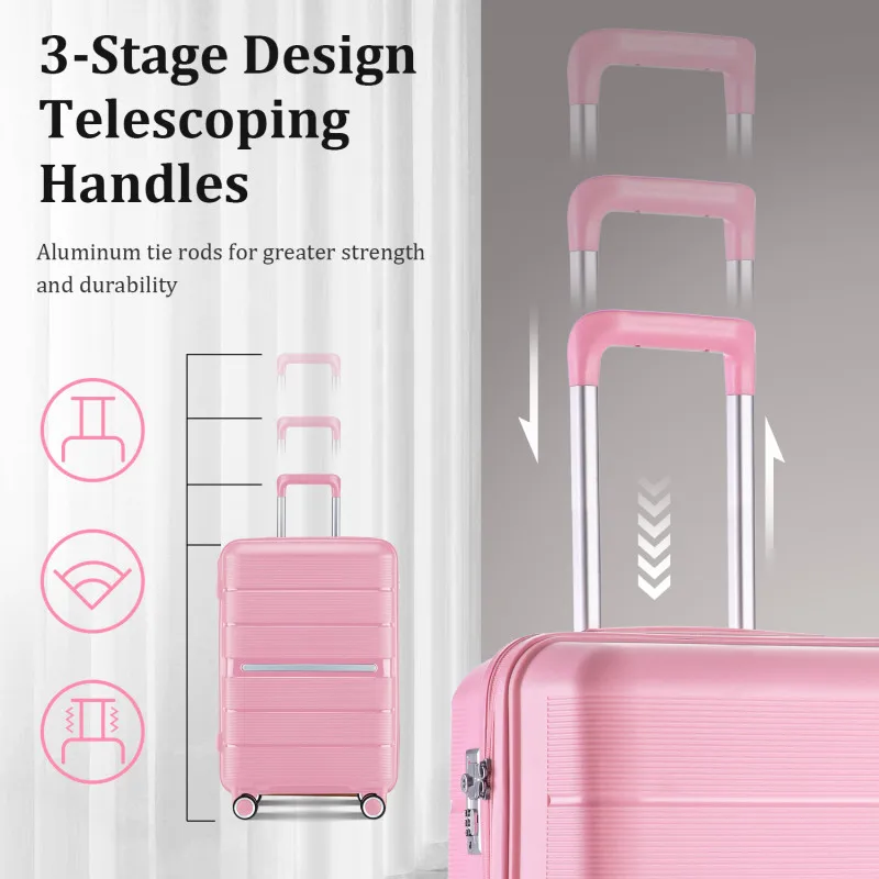 Lage Sets 4 Piece PP Lightweight Durable Expandable Suitcase Top Quality Luggage Sets Organized And Spacious Interior Adjustable