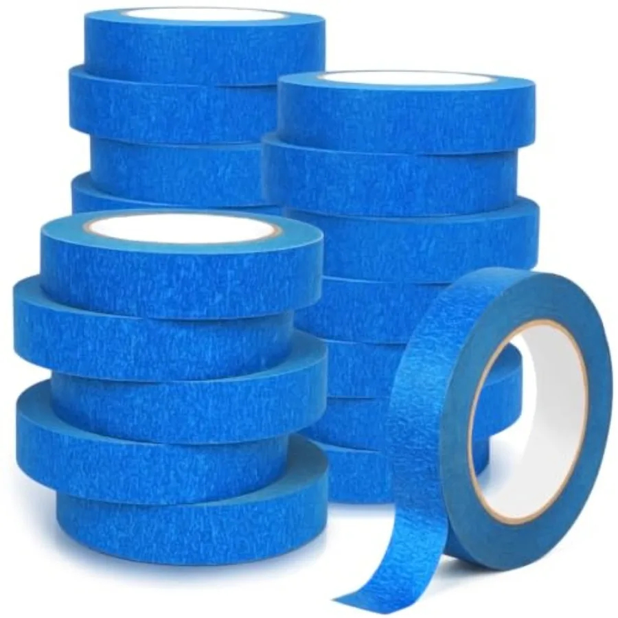 Blue Painters Tape Bulk Pack Painter's Tape 1-inch × 55 yards Multi-Surface Residue-Free Blue Masking Tape for Wall Painting Ar