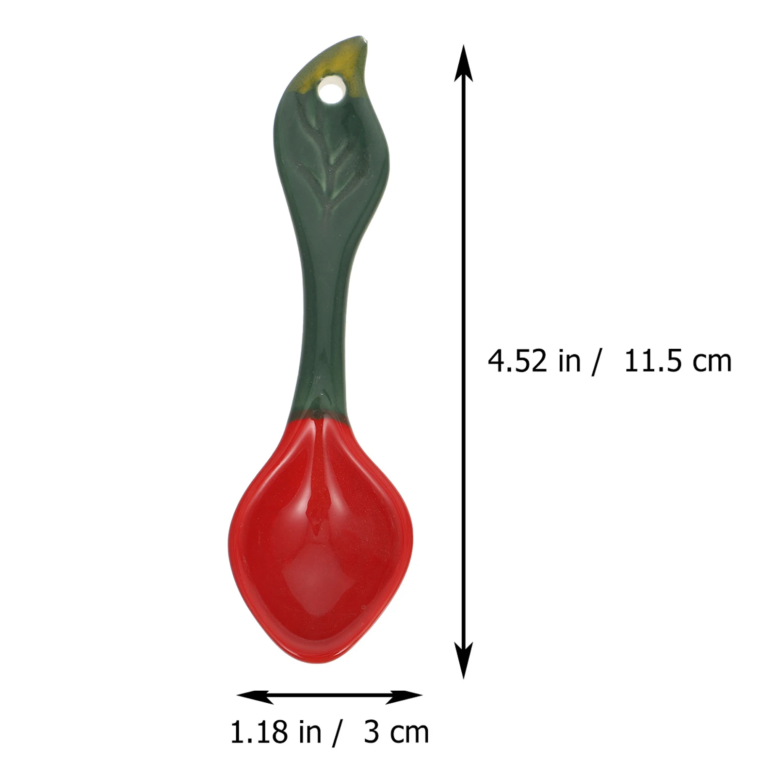 

2Pcs Strawberry Design Spoons Ceramic Kids Spoon Fine Workmanship Rounded Edges Safe for Baby Smooth Surface Easy Clean Cartoon