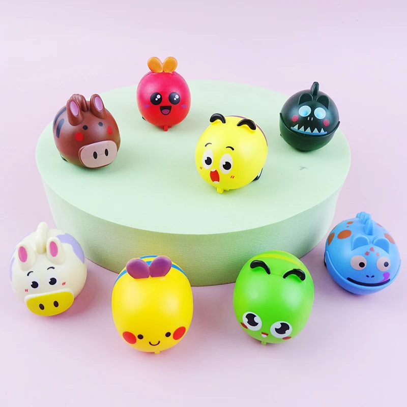 5Pcs Funny Children's Puzzle Small Toys Cartoon Mini Cute Animal Pull Back Car Kindergarten Reward Kids Holiday Birthday Gift