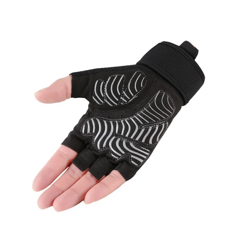 المهنية رياضة الدمبل قفازات نصف اصبع اللياقة البدنية المضادة للانزلاق قبضة اليد النساء الرجال الدراجات دراجة موضة أصابع قفازات