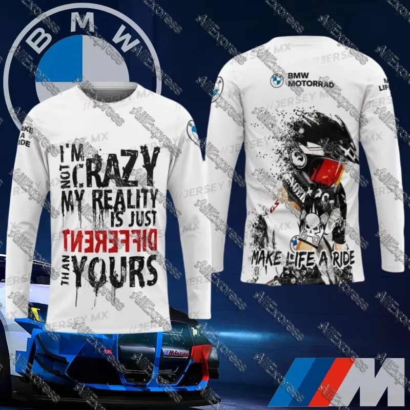 

Летняя футболка BMW для гонок на мотоциклах, мужская крутая популярная футболка с принтом, модная спортивная трендовая быстросохнущая одежда с короткими рукавами
