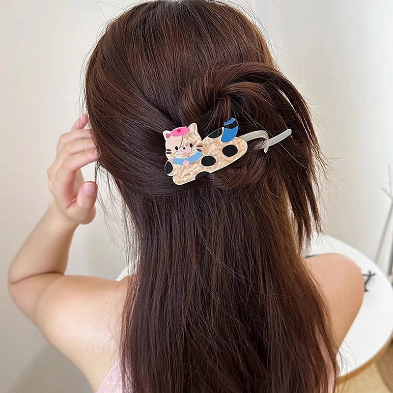 Cartoon Cute Animals Hair Clip Back Of Head Plate Hair Claw Sweet Fashion Versatile Ponytail Twist Clip Women Hair Accessories