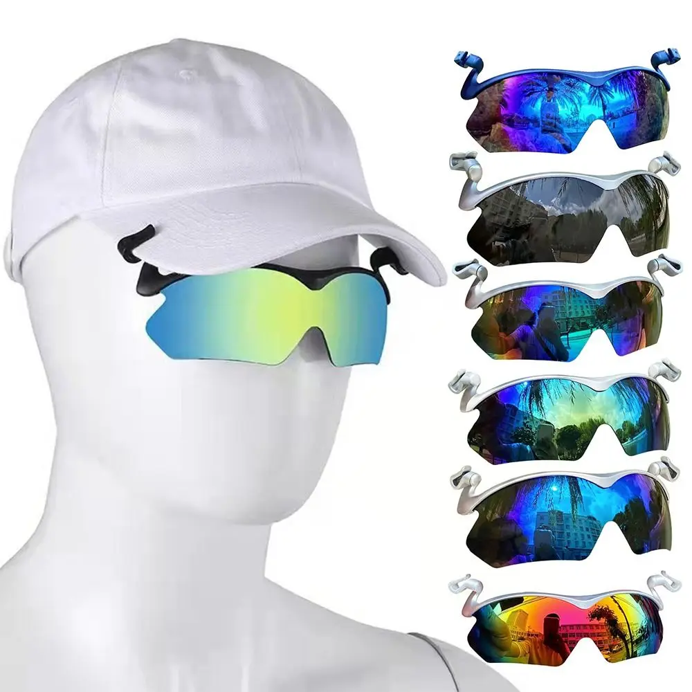 Fashion Adjustable Clip Cap Sports Sunglasses Flip-Up Cover UV Protection Cycling Goggles Clip On Hat Sunglasses Outdoor Sports