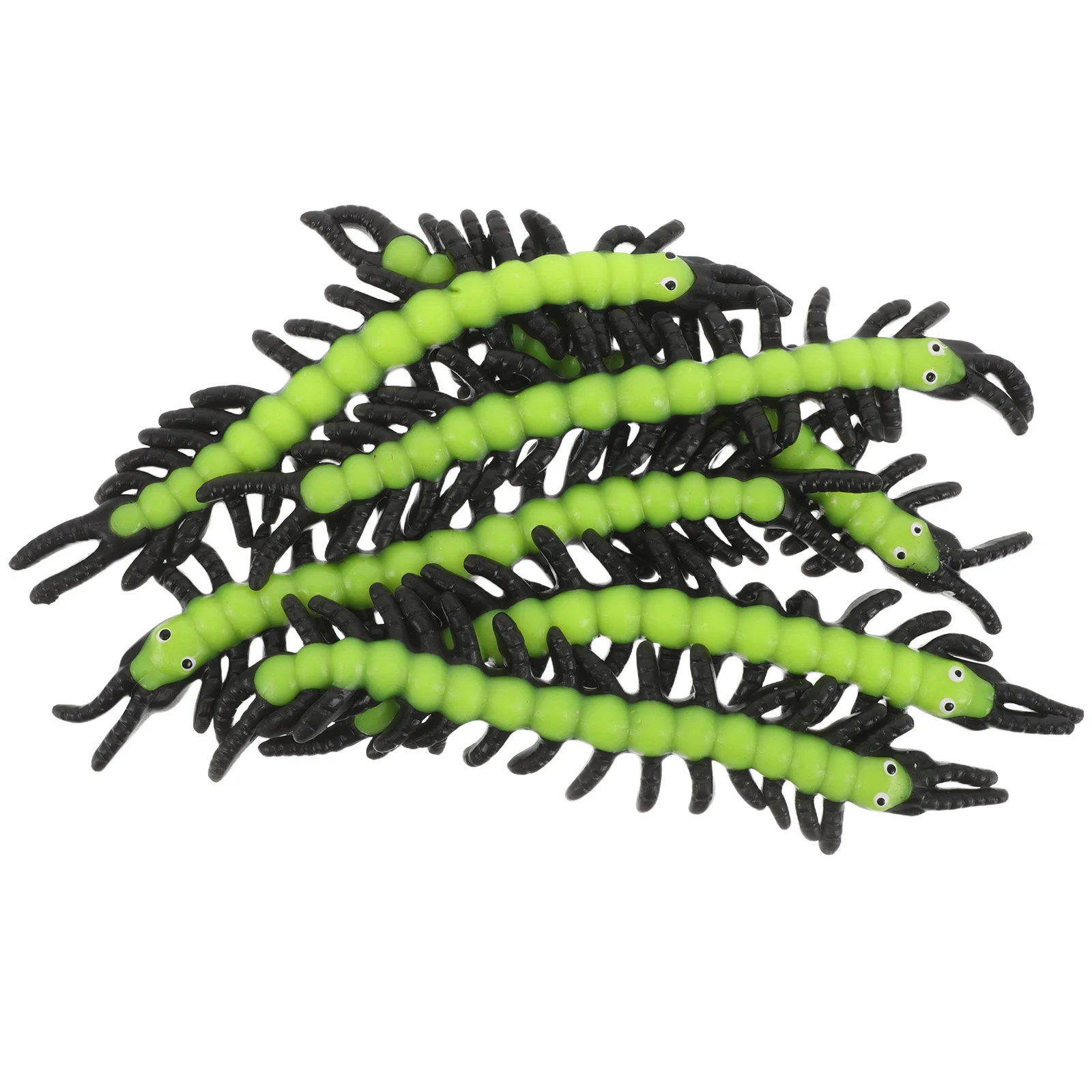 12 pçs simulação de halloween centopéia flexível elástico assustador falso inseto brincadeira adereços festa favores alívio do estresse