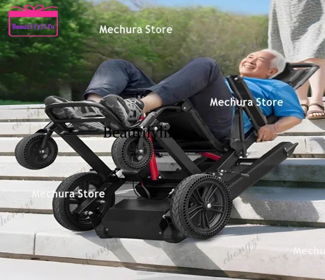 

A55 Fully Automatic Crawler Climbing Carts Electri Wheelchair Intelligent Up and Down Climbing Carts Foldable Business Portero
