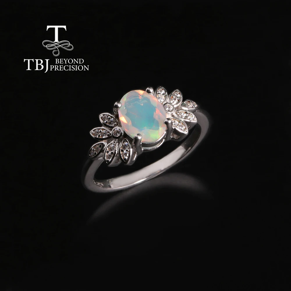 

Colorful October Birthstone Natural Opal Ring 925 silver fine jewelry for lady Anniversary & Engagement & Banquet gifts
