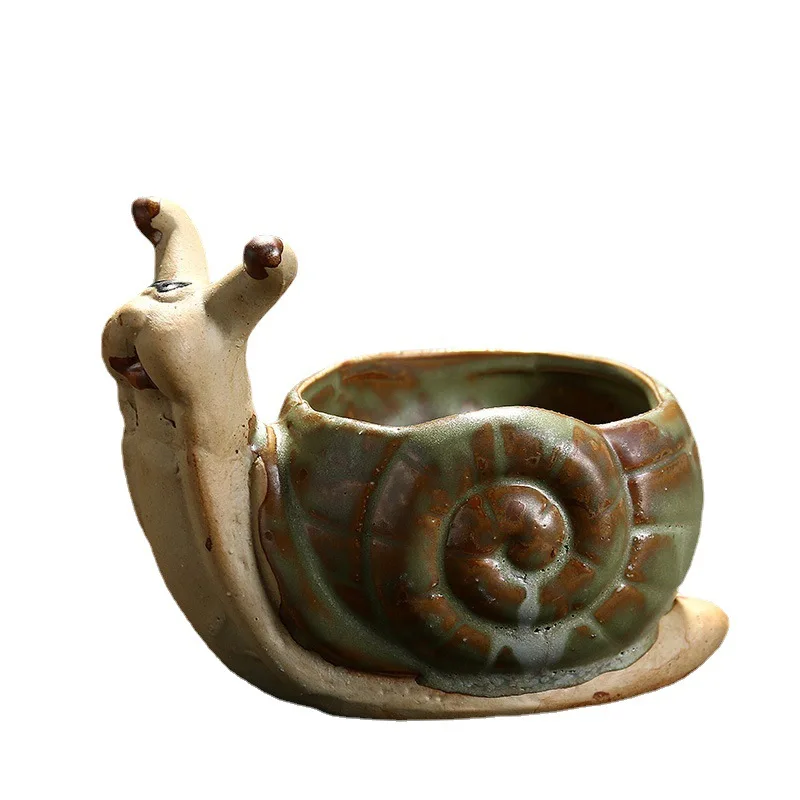 Animal Ceramic Flowerpots Small Turtles Small Snails Small Hedgehogs Crafts Pits Become Fleshy Flowerpots.