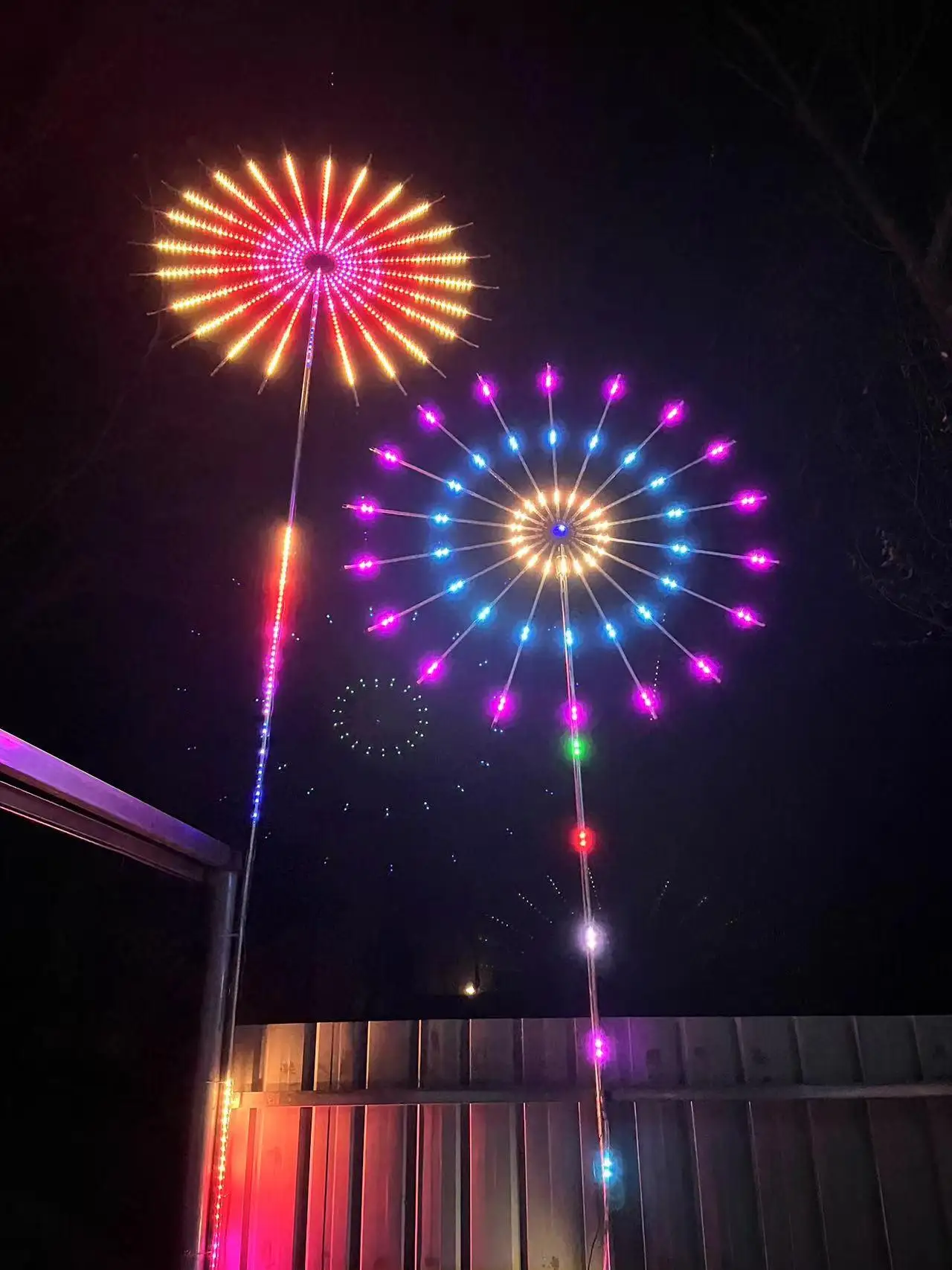 Led Firework Light 3m Bluetooth Voice Control USB with APP Control Outdoor Motif Lights Christmas Holiday Scenic Zone Decoration