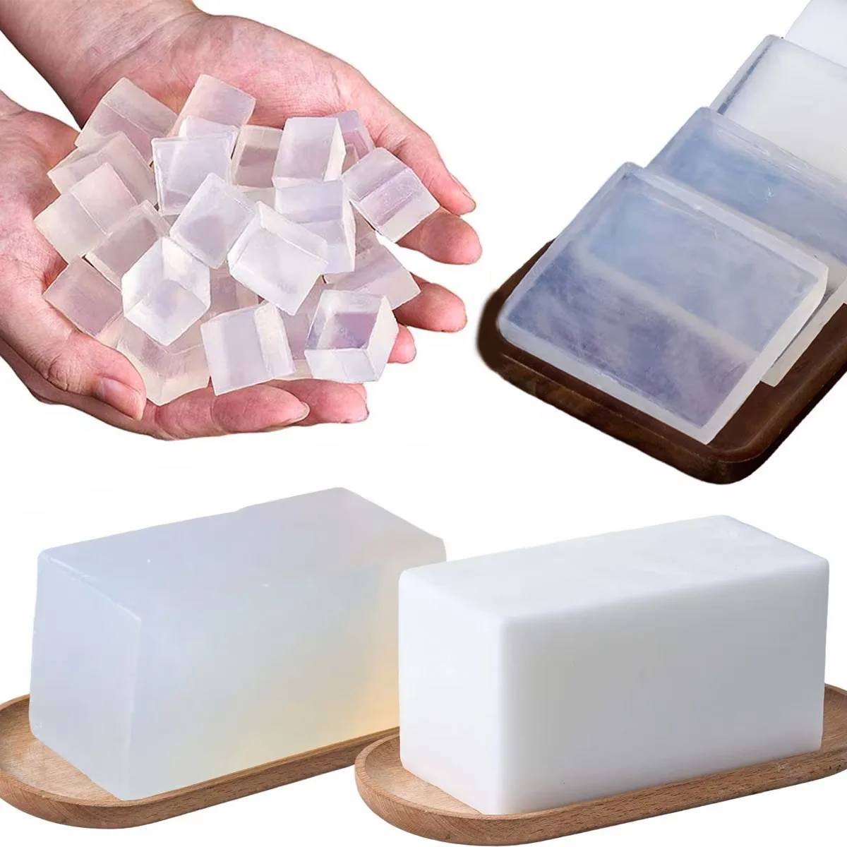 500g Glycerin Soap Base DIY Handmade Soap Base Transparent White Melt Pour Making Soap Aromath Bath Raw Materials