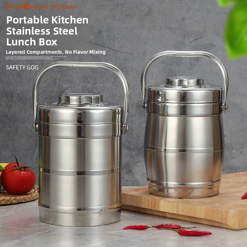 صندوق غداء معزول من الفولاذ المقاوم للصدأ بسعة كبيرة، وعاء أرز مفرغ الهواء على شكل أسطواني، 23 طبقة، صندوق غداء للطلاب والمكاتب #5