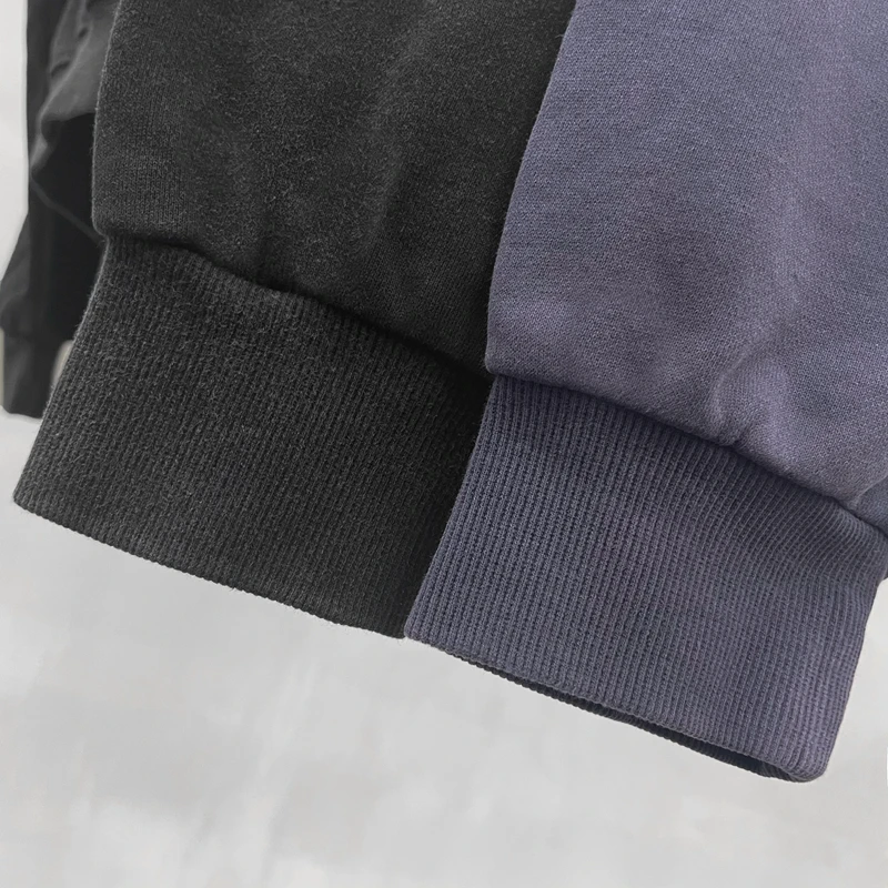Mock Neck Hoodie für Herren und Damen, gewaschen, kurz geschnitten, kastig, Oversize-Pullover mit Kängurutasche, Vintage Streetwear, lässiger Sweatshirt – Detail 8