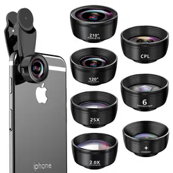 Universal Mobile Phone Lens Wide-angle Macro Fisheye Lens Seven In One Set External Camera Close Range Lens Ten In One Set Lens