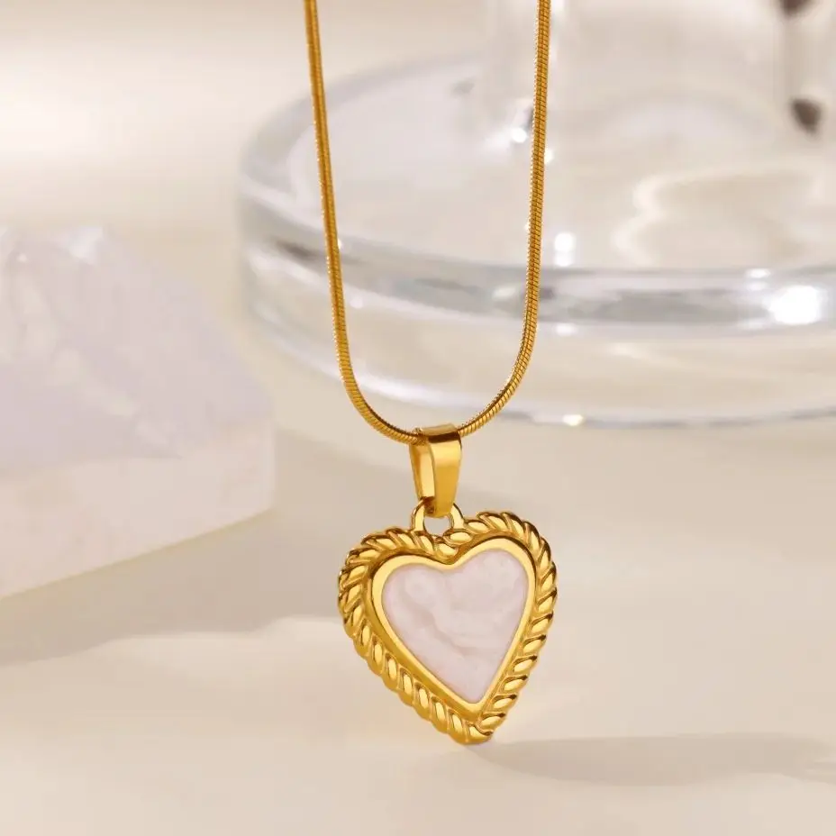 

Fashion Oil Dripping Love Heart Necklace for Women Stainless Steel Choker 2025 Trend Minimalist Party Jewelry Gift New in