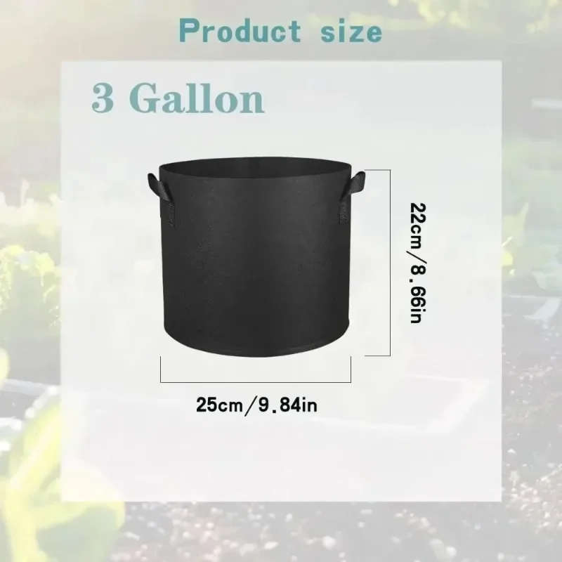 Hot 1/2/4/5/6pcs 3 Gallon 11 Liter Vegetable Flower Plant Bags Thickened Non-Woven Grow Bags Aeration Fabric Pots Planting Bag