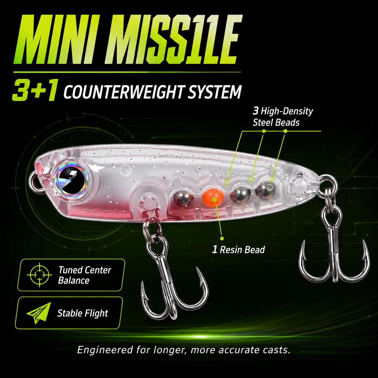 ZUKIBO Topwater Pencil Lure Schwimmender Hartköder Walk The Dog Mini Missile BFS Ultraleichter Köder für Barsch, Forelle, Chub und Culter – Detail 5