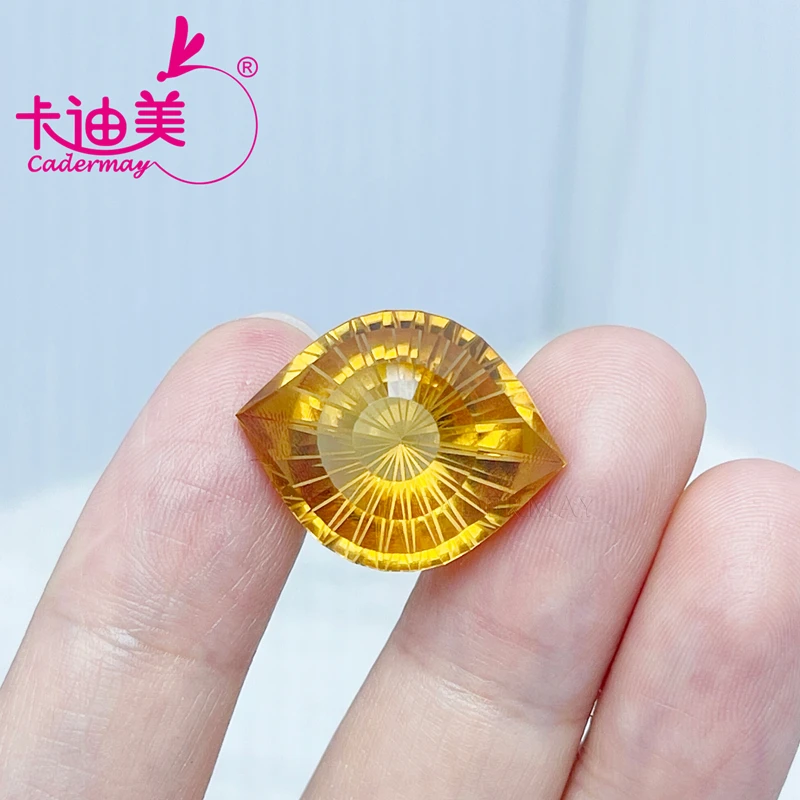 

CADERMAY Irregular Cut Natural Citrine Loose Stone With GRC Certificate Beads For Jewelry Making