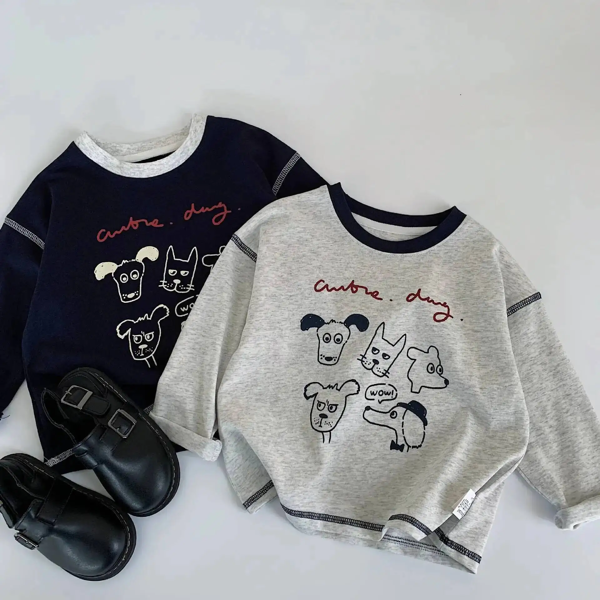 Frühling Herbst Kinder T-Shirts 2-10 Jahre Jungen Mädchen Baumwolle Cartoon Patchwork Langarm T-Shirts Kleinkind Oberteile Kinderkleidung – Detail 1