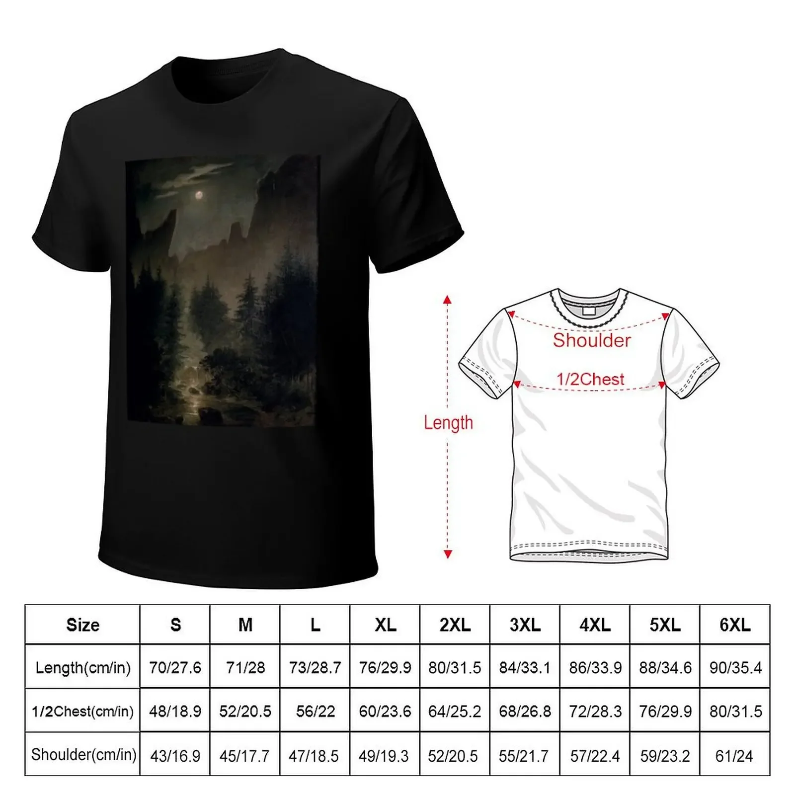 Caspar David Friedrich - Uttewalder Grund T-Shirt customs design your own boys animal print oversized man clothes Men's t-shirts